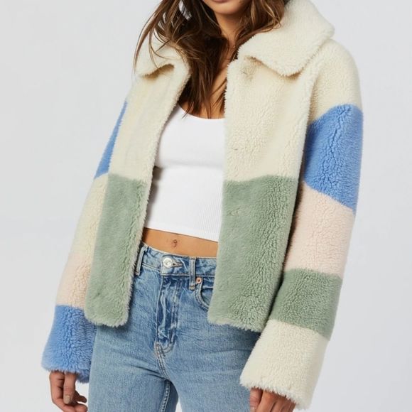 NWT SHACI Baxter Jacket faux fur - Picture 1 of 9